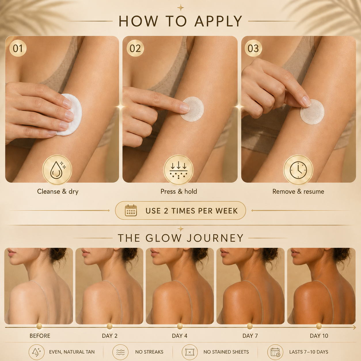 70𝐞 |⭐☀️Turonu® Sunless Transdermal Tanning Patch⭐ — Awaken Your Natural Bronze
