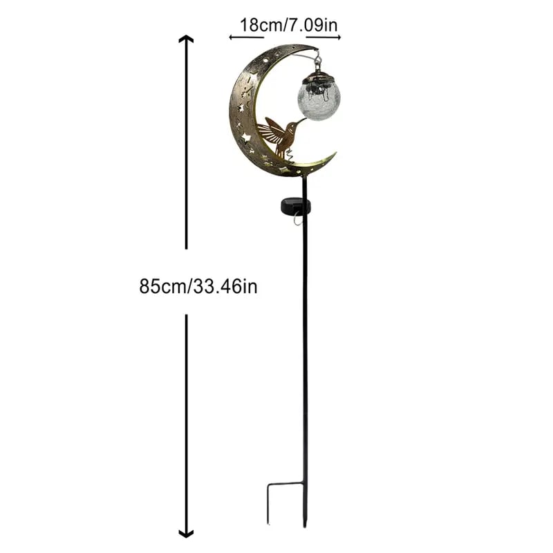 🌙✨𝑺V𝑶ZK® Hummingbird Moon Solar Garden Stake Light