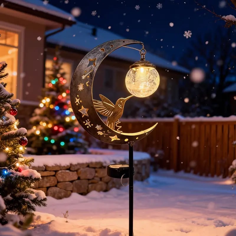 🌙✨𝑺V𝑶ZK® Hummingbird Moon Solar Garden Stake Light