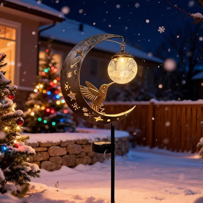 🌙✨𝑺V𝑶ZK® Hummingbird Moon Solar Garden Stake Light