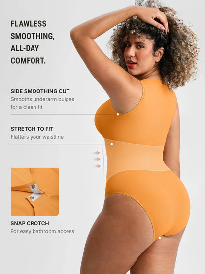 🏆LUCKYSONG®  Scoop Neck Buttery Seamless Everyday Bodysuit