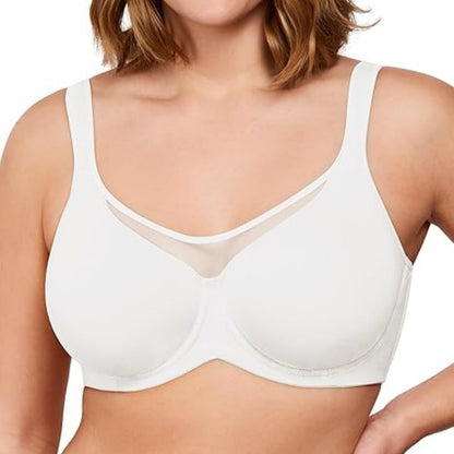 🏆LUCKYSONG® Last Day Special Price💐Women's Elegant Sheer Full Coverage Plus Size Bra - Black