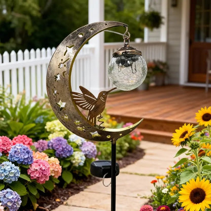 🌙✨𝑺V𝑶ZK® Hummingbird Moon Solar Garden Stake Light