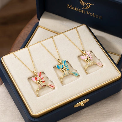 🍀 Final Day: 50% OFF!! | CZTICLE® 🦜 2026 All-New Upgrade 💥 Exquisite Diamond-Embellished Sunbird Necklace