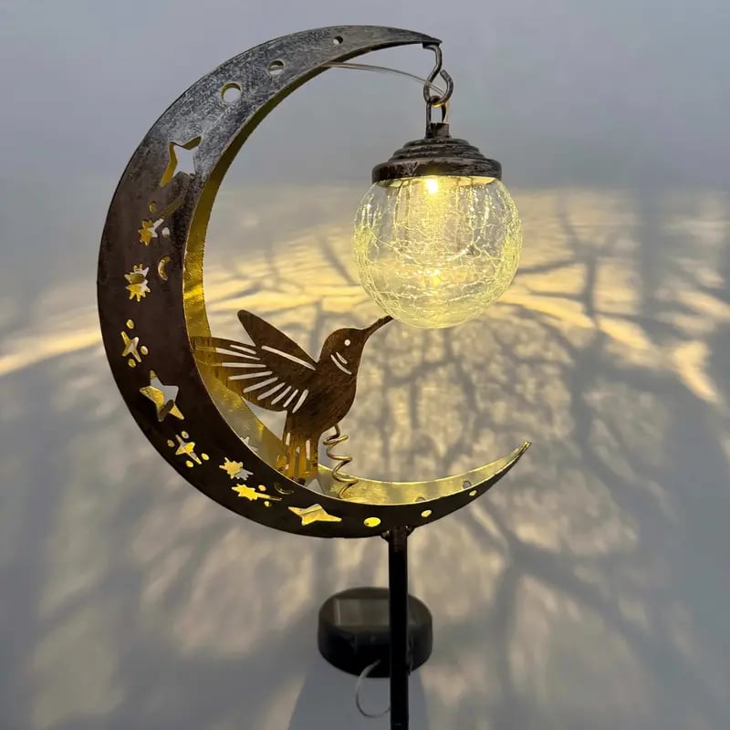 🌙✨𝑺V𝑶ZK® Hummingbird Moon Solar Garden Stake Light