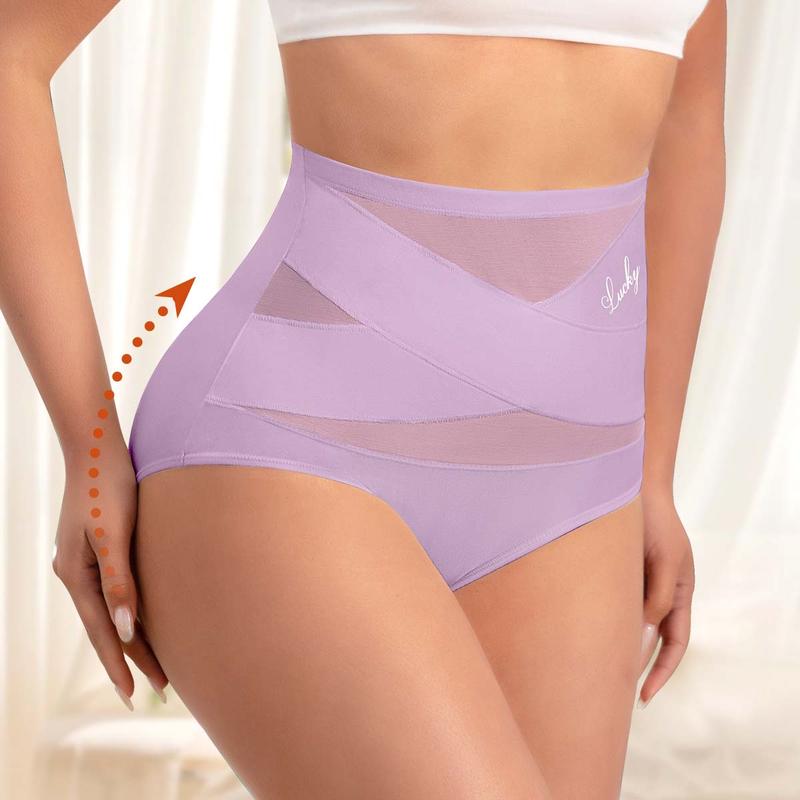 🌸  LUCKYSONG® Last Day-Buy 1 Get 3 Packs✨Plus-Size High-Waist Cross Tummy Control Panties