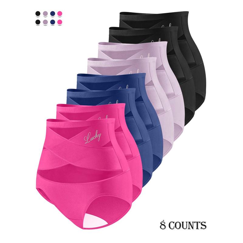 🌸  LUCKYSONG® Last Day-Buy 1 Get 3 Packs✨Plus-Size High-Waist Cross Tummy Control Panties