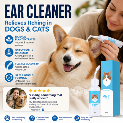 🔥Buy two get one free for a limited time!🔥 🐱Hudros®  Ear cleaner to relieve ear itching in dogs and cats🐶