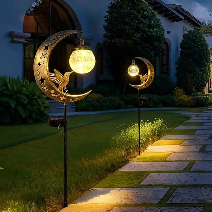 🌙✨𝑺V𝑶ZK® Hummingbird Moon Solar Garden Stake Light