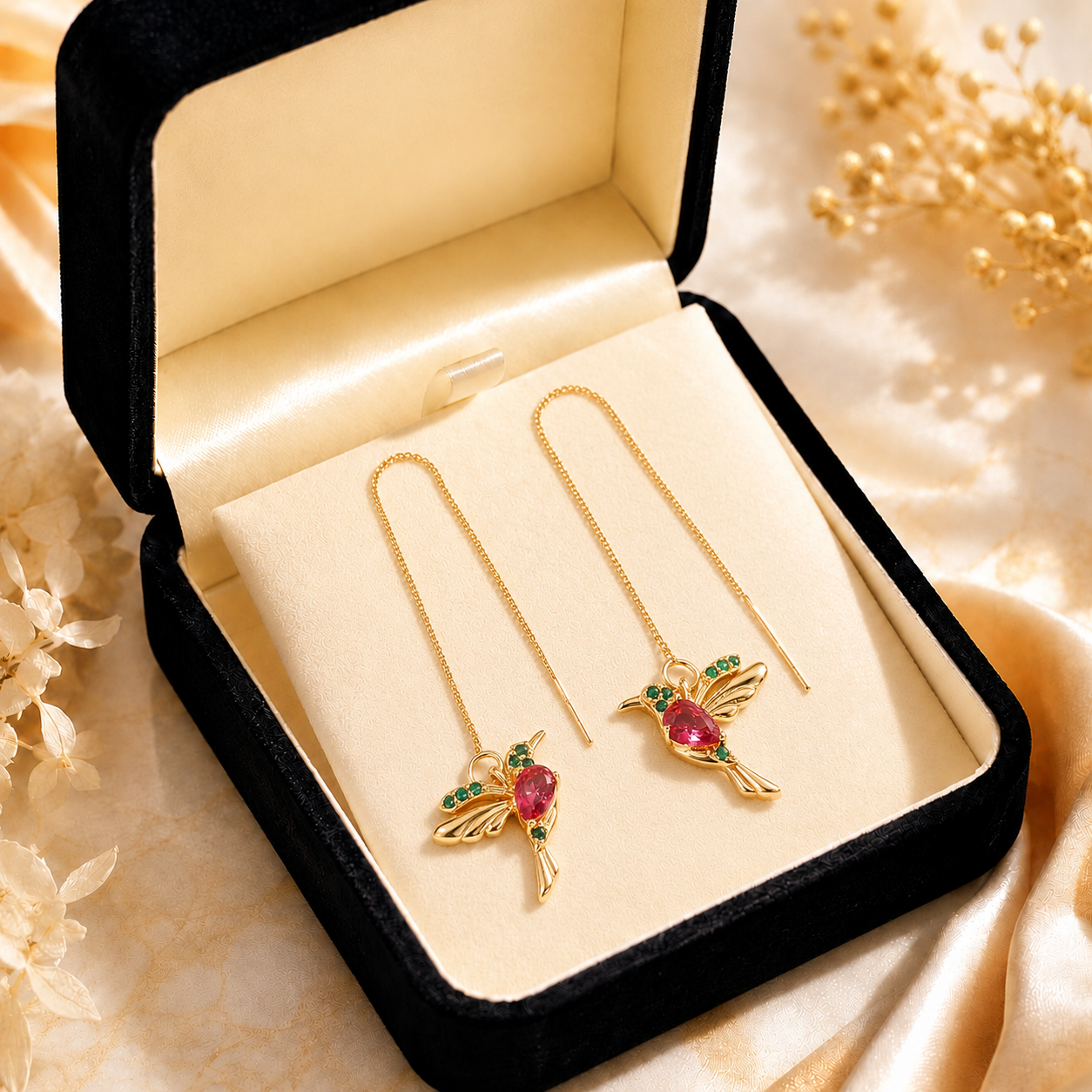 🍀 Last Day: 60% OFF!! | CZTICLE® 🦜2026 Brand-New Upgrade 💥 Exquisite Red Agate Hummingbird Necklace  with Bonus Earrings