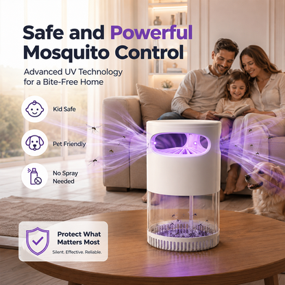 🔥 𝑺V𝑶ZK®Quiet UV Mosquito Trap – Chemical-Free & Safe for Kids & Pets🦟
