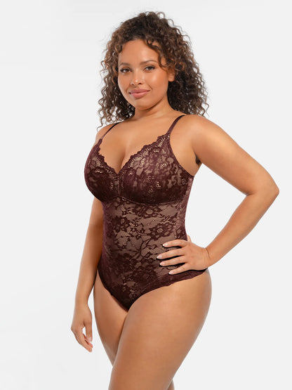 🏆LUCKYSONG® Lace Tummy Control Double-Layer Bodysuit