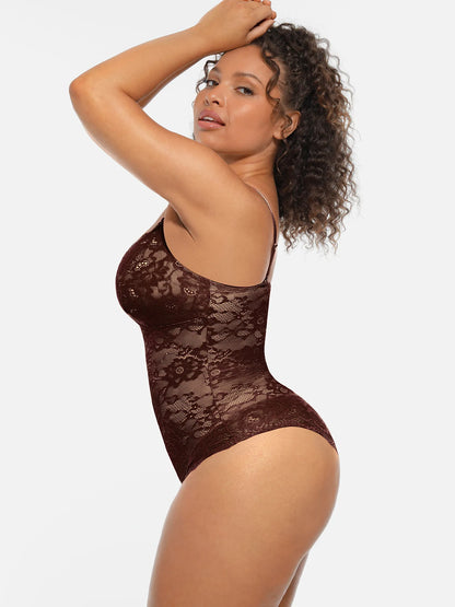 🏆LUCKYSONG® Lace Tummy Control Double-Layer Bodysuit