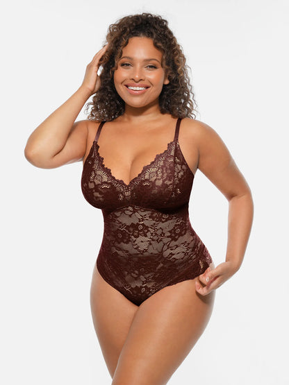 🏆LUCKYSONG® Lace Tummy Control Double-Layer Bodysuit