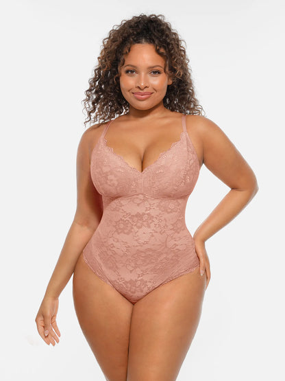 🏆LUCKYSONG® Lace Tummy Control Double-Layer Bodysuit
