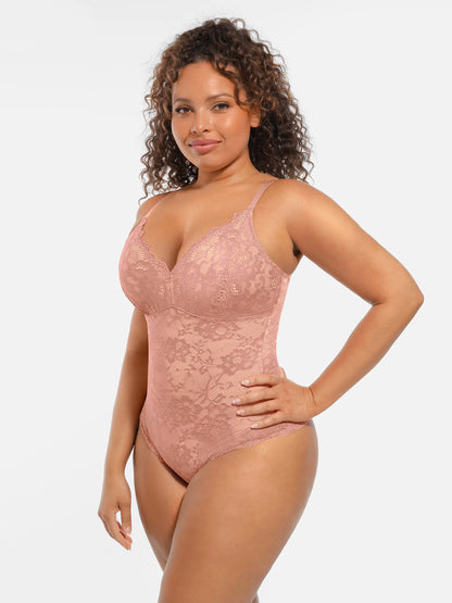 🏆LUCKYSONG® Lace Tummy Control Double-Layer Bodysuit