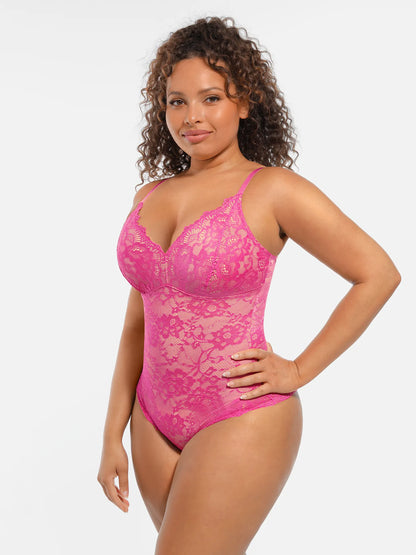 🏆LUCKYSONG® Lace Tummy Control Double-Layer Bodysuit