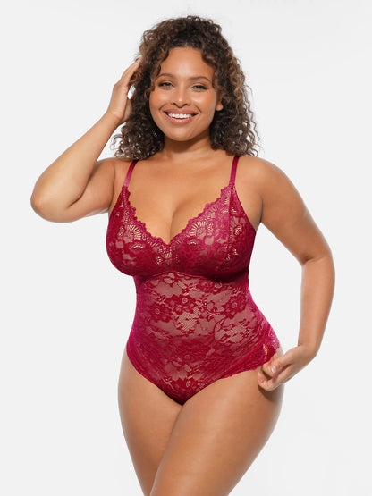 🏆LUCKYSONG® Lace Tummy Control Double-Layer Bodysuit