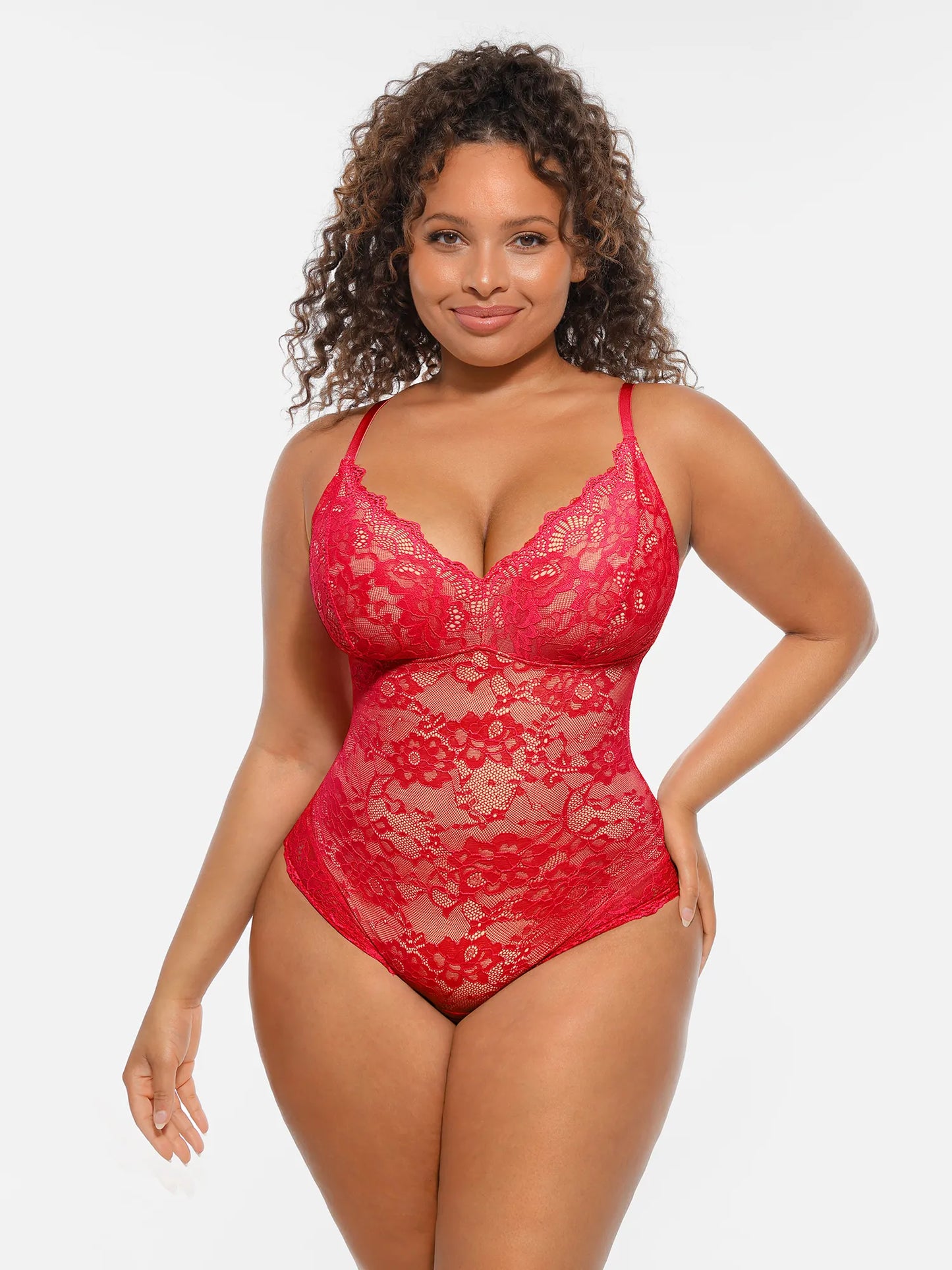 🏆LUCKYSONG® Lace Tummy Control Double-Layer Bodysuit