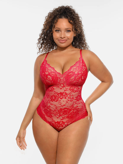 🏆LUCKYSONG® Lace Tummy Control Double-Layer Bodysuit