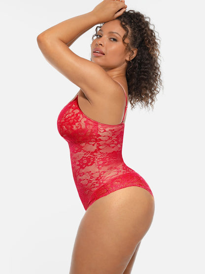🏆LUCKYSONG® Lace Tummy Control Double-Layer Bodysuit