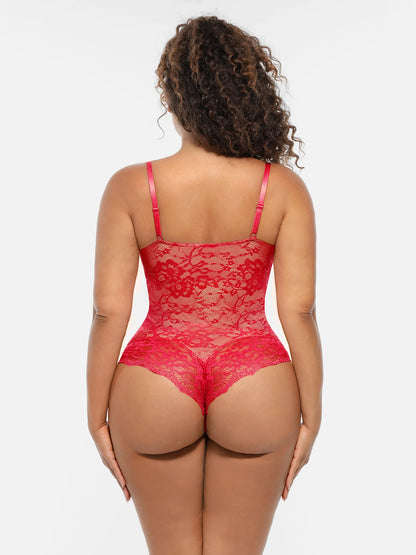🏆LUCKYSONG® Lace Tummy Control Double-Layer Bodysuit