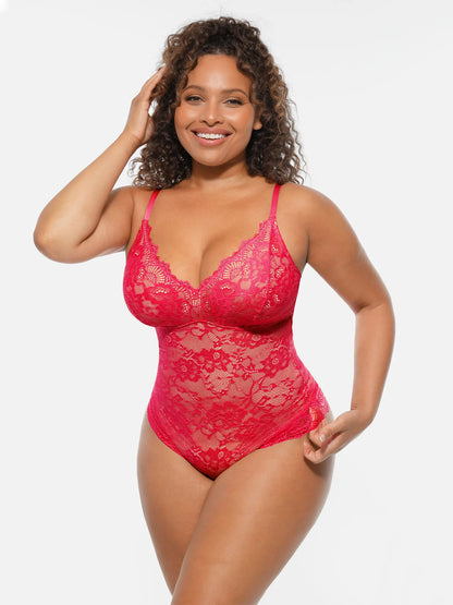 🏆LUCKYSONG® Lace Tummy Control Double-Layer Bodysuit