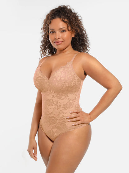 🏆LUCKYSONG® Lace Tummy Control Double-Layer Bodysuit