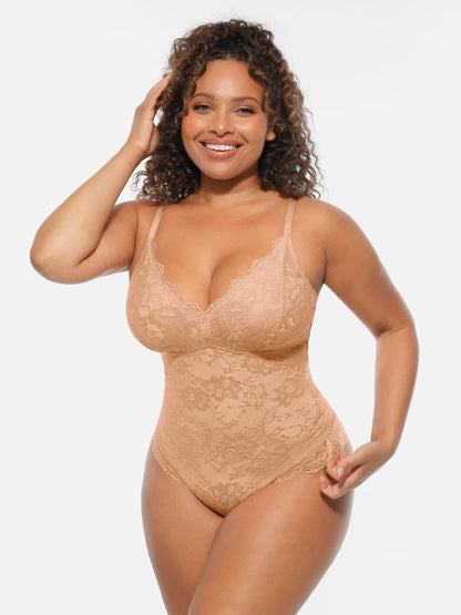 🏆LUCKYSONG® Lace Tummy Control Double-Layer Bodysuit