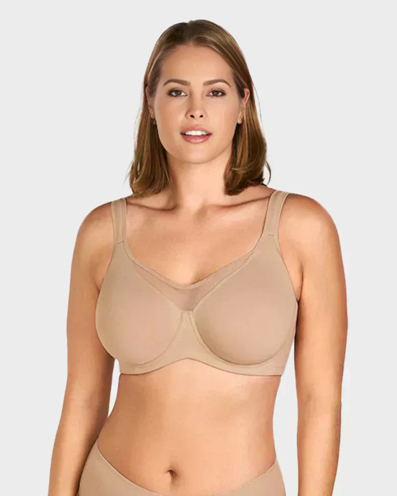 🏆LUCKYSONG® Last Day Special Price💐Women's Elegant Sheer Full Coverage Plus Size Bra - Black