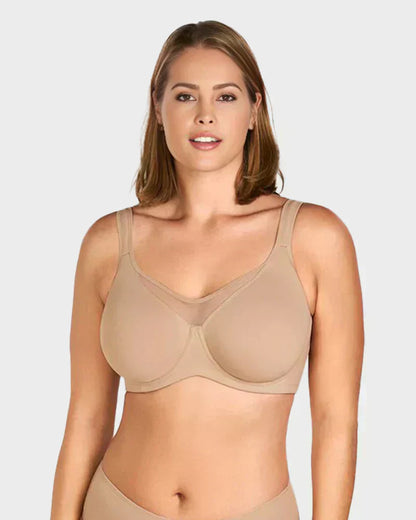 🏆LUCKYSONG® Last Day Special Price💐Women's Elegant Sheer Full Coverage Plus Size Bra - Black