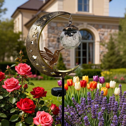 🌙✨𝑺V𝑶ZK® Hummingbird Moon Solar Garden Stake Light