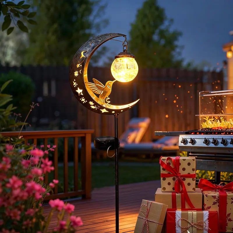 🌙✨𝑺V𝑶ZK® Hummingbird Moon Solar Garden Stake Light