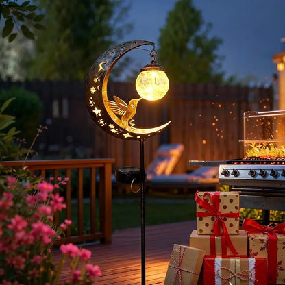 🌙✨𝑺V𝑶ZK® Hummingbird Moon Solar Garden Stake Light