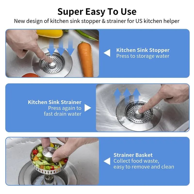 🔥IEY® 3 in 1 Kitchen Sink Drain Strainer Kitchen Gadgets🔥