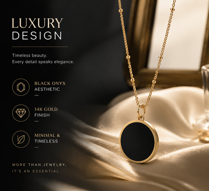 🔥50% off on the last day丨Oneswear® Black Onyx Lip Balm Necklace in 14K Gold