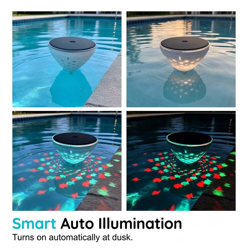 🐟✨𝑺V𝑶ZK® Solar Floating Pool Light with Magical Fish Projection 🌊💡