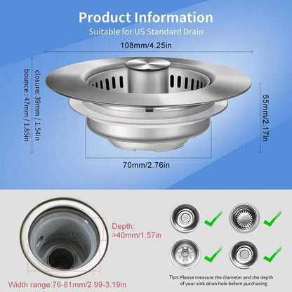🔥IEY® 3 in 1 Kitchen Sink Drain Strainer Kitchen Gadgets🔥