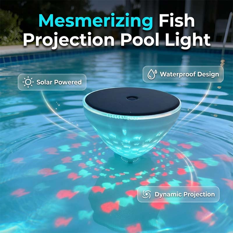 🐟✨𝑺V𝑶ZK® Solar Floating Pool Light with Magical Fish Projection 🌊💡