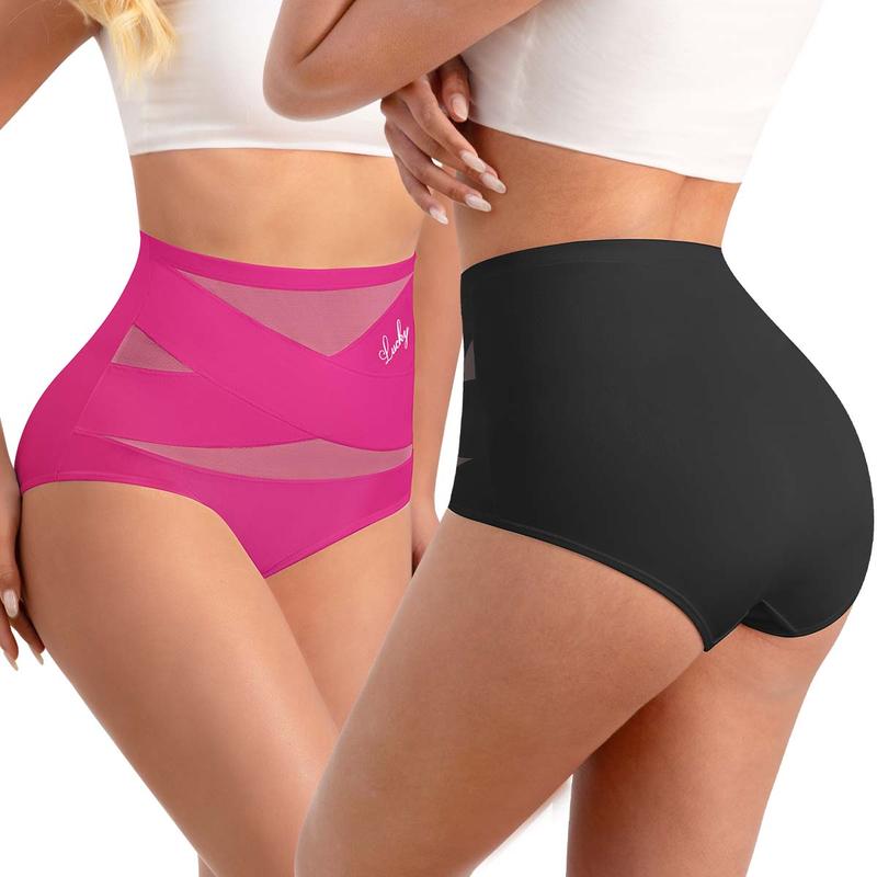 🌸  LUCKYSONG® Last Day-Buy 1 Get 3 Packs✨Plus-Size High-Waist Cross Tummy Control Panties