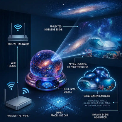 Billhol® Smart Dynamic 5D Galaxy & Ocean Atmosphere Projector Night Light™