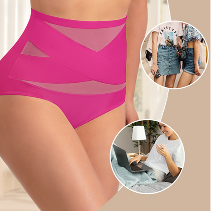 🌸  LUCKYSONG® Last Day-Buy 1 Get 3 Packs✨Plus-Size High-Waist Cross Tummy Control Panties