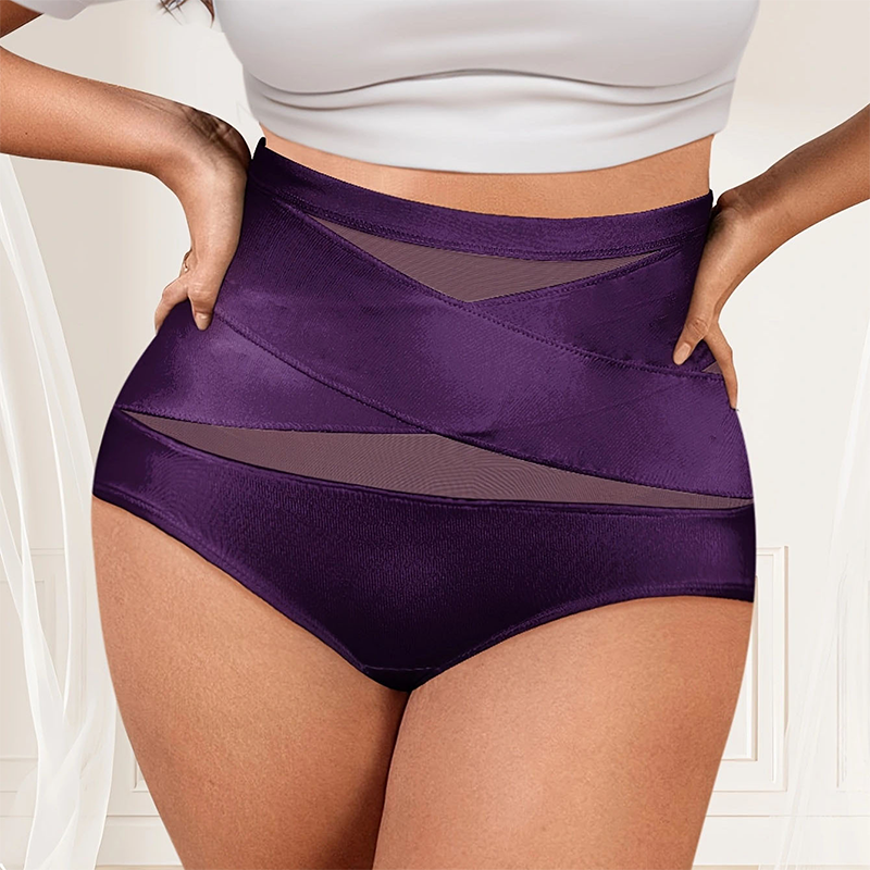 🌸  LUCKYSONG® Last Day-Buy 1 Get 3 Packs✨Plus-Size High-Waist Cross Tummy Control Panties